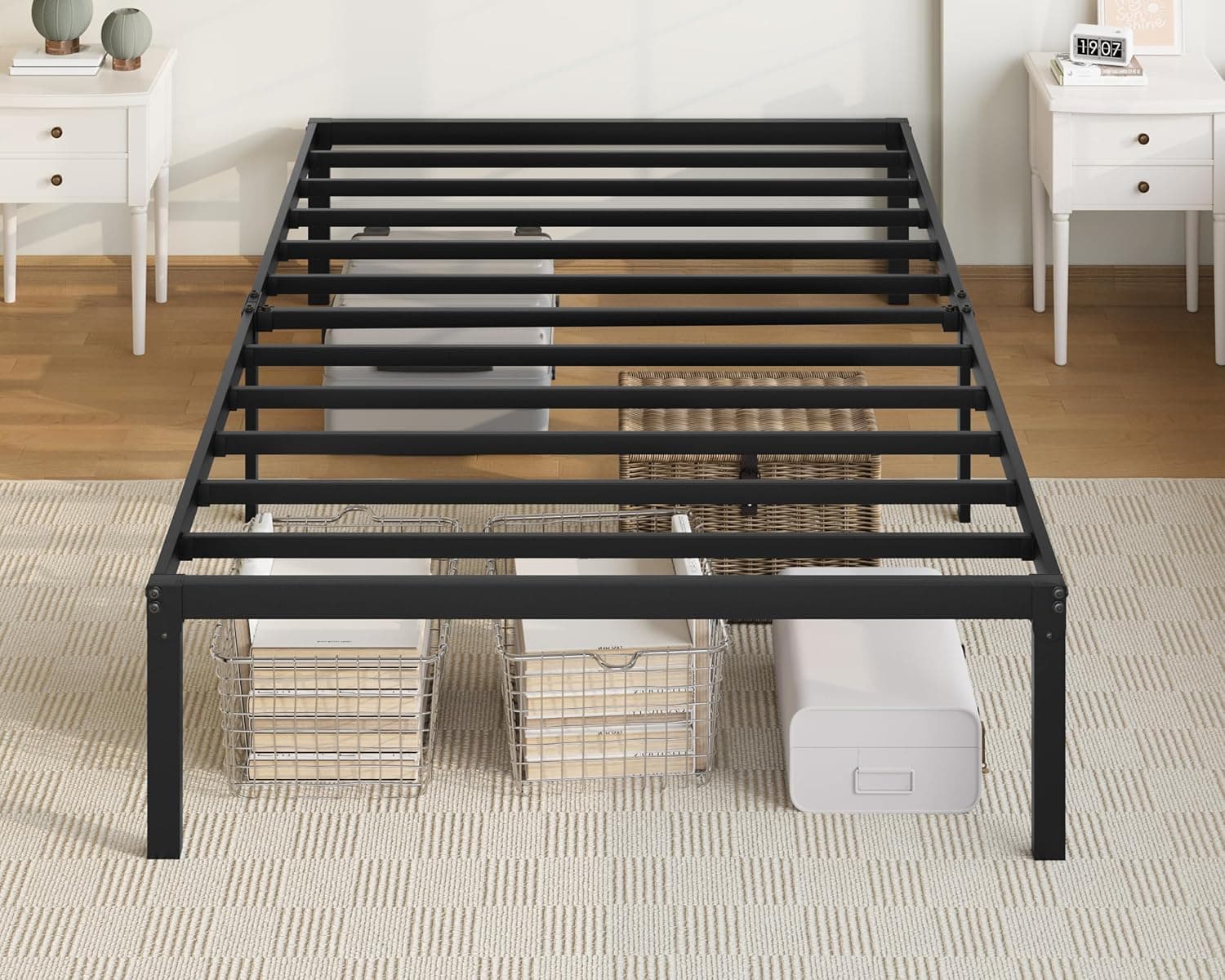 Listing image for Allewie Twin Bed Frame, 14 inch Metal Platform