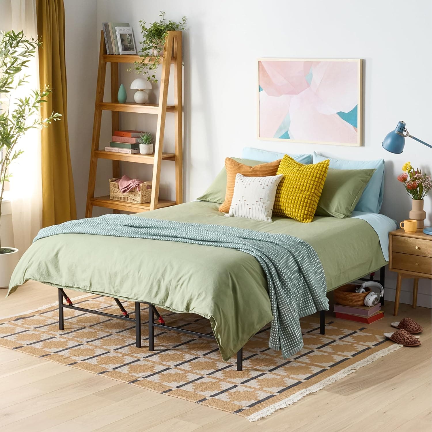 Listing image for Amazon Basics Foldable Metal Platform Bed Frame, Queen, 14-inch