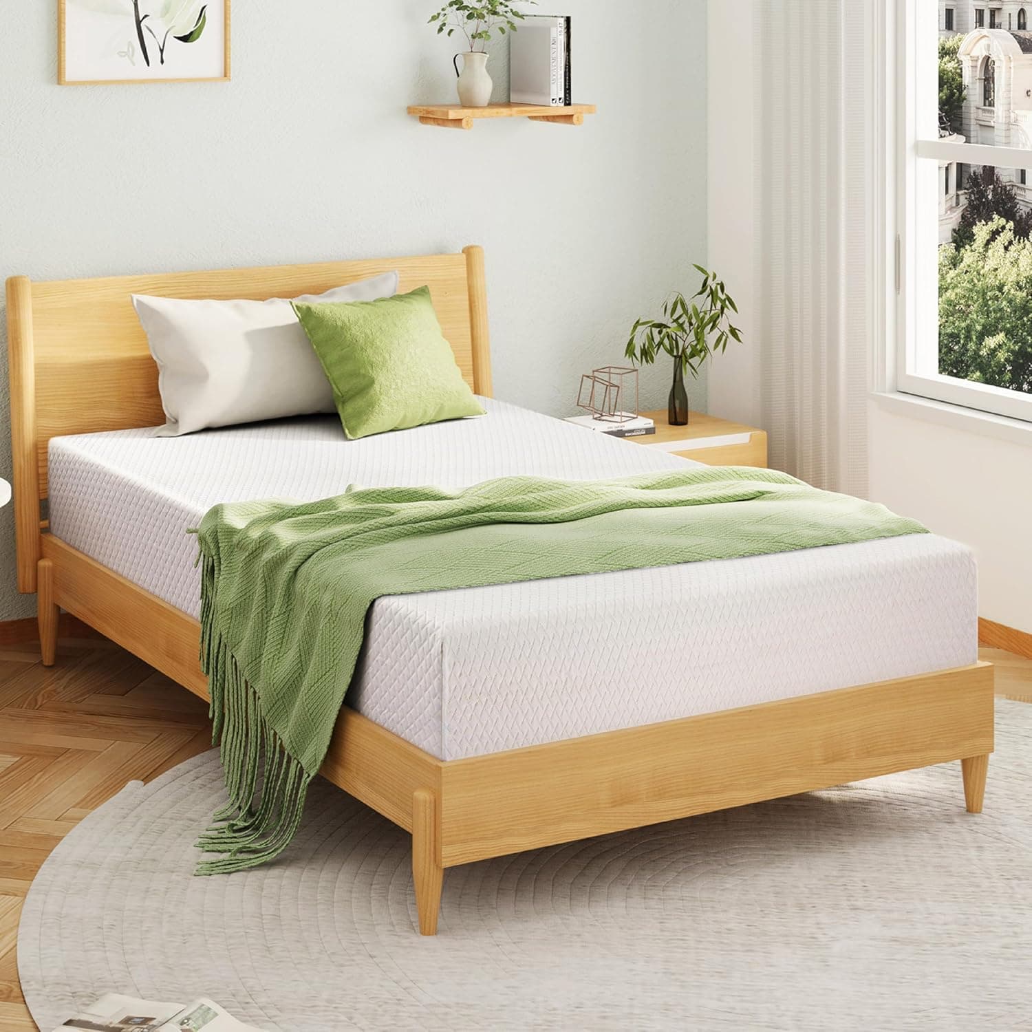 Listing image for EGOHOME Full Size Memory Foam Mattress 8 Inch, Green Tea, Medium Firm
